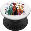 Mid-century Modern Cats 50's 60s Style V Retro Vintage Mid-century Modern Look Cats 50's 60's Style PopSockets PopGrip Adesivo