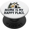Ironic Introvert Quotes & Gifts Regalo minimalista House Is My Happy Place PopSockets PopGrip Adesivo