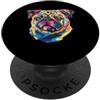 Pug Puppy Lover PS Pug Geometrico Pop Art Closeup Ritratto Cucciolo Faccia PopSockets PopGrip Adesivo