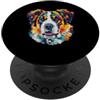 Saint Bernard Puppy Lover PS San Bernardo Pop Art Geometrico Closeup Ritratto Cucciolo Faccia PopSockets PopGrip Adesivo