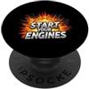 Retro Racing Fan For Dad Humorous Sarcas Divertente detto Avvia i tuoi motori Sarcastico PopSockets PopGrip Adesivo