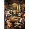 Tucocoo Puzzle da 1000 pezzi per adulti divertenti gatti scena festa grande puzzle 40 x 70 cm carino animale bere mangiare puzzle vintage divertimento e relax attività indoor tempo famiglia regalo decorazione