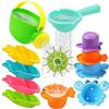 LIAILA Giochi bagnetto neonato da 1 2 3 4 anni, set di 10 giocattoli Giochi acqua neonato acquatici per bambini, antimuffa e atossici, giocattoli da Giochi vasca da bagno bambini per vasche da bagno piscine