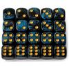 FIMWOLZ Dadi D6 20 Pezzi 16mm, Angoli Arrotondati Bicolori Blu Nero, Dadi Acrilici con Incisioni Profonde per Giochi da Tavolo e GDR