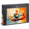 Ulmer Puzzleschmiede 1000 pezzi Puzzle Coffee Colors - Tazza da caffè colorata con vapore e gioco di colori geometrici - Caldo motivo quotidiano per cucina e persone di piacere - Qualità Made in Germany