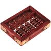 Kodxylytix Mini abaco cinese vintage in legno aritmetica 5 cifre strumento di calcolo rosso