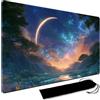 MPLRC PLAYMAT Tappetino per MTG, con contenitore impermeabile Nero Dimensioni 60 x 35 cm, con zona MTG Tappetino da gioco con bordi cuciti Tappeto da gioco per carte collezionabili Playmats TCG (Senza zona, 10)