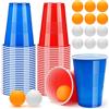 Zeawavsl Beer Pong Ping Pong Kit, Bicchieri da Beer Pong Contiene 50 Bicchieri e 12 Palline da Ping Pong, Bicchieri da Beer Pong da 500 ml Bicchieri da Beer Pong Riutilizzabili