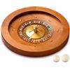 Leyndo Ruota per Roulette in Legno da 50,8 cm, con 4 Palline da Roulette, Cuscinetti di precisione per Casinò, Ruota per Roulette, Giradischi, Giochi da Tavolo per Il Tempo Libero, per Uso