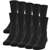 Gildan Calzini da uomo in cotone equipaggio, 10 paia di calzini in cotone, 10 paia (confezione da 10), nero (10 paia), Shoe Size: 6-12
