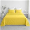Ruggeri - Completo Letto - 100% Morbida Microfibra di Alta Qualità | 2 Federe 50x80cm + 1 Lenzuolo con Angoli 170x200cm + 1 Lenzuolo Sopra 240x280cm - Collezione Beat (Giallo, Matrimoniale)