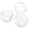 Cetomo 5.5L*3 Secchio di plastica opaco con manico, motivi floreali, Spazio di stoccaggio satinato, Contenitore per pulizia, giardino, bagno, PP, senza BPA, Transparente, 5.5L (confezione da 3)