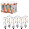 OSRAM Lampadina LED forma Edison A60 5,9W trasparente E27 | LED Star Classic Edison 60 Filament, LED Lamps, Chiaro, 15000 h, confezione da 1