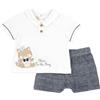 Chicco Completo 2 Pezzi T-Shirt E Pantaloncini Eleganti, Bimbo 0-24, Grigio, 3 mesi