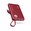 INIU 45W Power Bank, 10000mAh PowerBank con USB C Cavo Integrato, Ricarica Rapida PD3.0 QC4.0 USB C Input & Output, Mini Caricatore Portatile Power Bank per iPhone 17 16 Samsung Xiaomi, Rosso