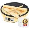 Bestron crepiera elettrica, Macchina per crêpes dal design retrò, per crêpes con Ø 30 cm, incl. spargitore di pastella e giratorta, con rivestimento antiaderente, 1000 watt, colore: Giallo