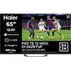 Haier Smart TV 65" QLED 4K Ultra HD S81 Series, Google TV, Dolby Audio, Gaming 120Hz DLG, HDMI 2.1, Chromecast Integrato, Bluetooth 5.1, Design Senza Bordi, Telecomando Vocale, 12 Mesi DAZN inclusi