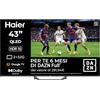 Haier QLED 4K UHD H43S81FUX 43'' Smart TV, Google TV, Dolby Audio, HDR 10, Telecomando Smart, Google Assistant, Bluetooth 5.1, Gaming 120Hz, USB 2.0, DBX TV, HDMI 2.1 x 4