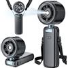 Wrischan Ventilatore Portatile con Spruzzo d'Acqua, Ventilatore Turbo con Nebbia Rinfrescante, 4000mAh Ricaricabile Ventilatore Personale con 5 Velocità, Spruzzatore d'Acqua Pieghevole per Estate Viaggi