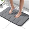 HITSLAM Tappeto Bagno Antiscivolo in Memory Foam, 40 x 60cm Tappetino Bagno Assorbente, Lavabile in Lavatrice, Asciugatura Rapida, Morbido e Confortevole, Grigio Scuro