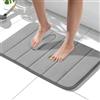HITSLAM Tappeto Bagno Antiscivolo in Memory Foam, 40 x 60cm Tappetino Bagno Assorbente, Lavabile in Lavatrice, Asciugatura Rapida, Morbido e Confortevole, Grigio