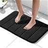 HITSLAM Tappeto Bagno Antiscivolo in Memory Foam, 40 x 60cm Tappetino Bagno Assorbente, Lavabile in Lavatrice, Asciugatura Rapida, Morbido e Confortevole, Nero