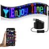 FLAIDO Cartello Led Programmabile：59x12cm Flessibile Display LED, Insegna Luminosa LED Sostegno Testo, Digitale, Animazione Display, programmabile Controllo app ricarica USB per Negozi, Feste, Pubblicità