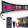 FLAIDO Insegna LED Programmabile 20x99 cm, Grande Pannello LED Flessibile Personalizzato con Controllo App, Display Pubblicitario USB Ricaricabile per Bar, Auto, Negozi, Ristoranti, Feste, Aziende