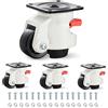 W B D WEIBIDA Ruote Girevoli con Impugnatura a Cricchetto Regolabile, Rotelle per Mobili Pesanti a 360 Gradi, Ruote Retrattili per Carichi Pesanti da Macchina, MAX 1500 KG, Set di 4, Altezza 10-11 cm