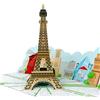 LIMAH® Biglietto pop-up Parigi, biglietto di auguri 3D di alta qualità con motivo Torre Eiffel e Parigi, biglietto regalo romantico per compleanno, buono di viaggio, anniversario di matrimonio e