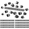 PATIKIL 4 X 0.35 Etichette Marcatori Cubo, 10 Set Plastico Regolabile Supporto Contatore Etichetta Numero Lettera Blocco Prezzo Kit, Nero Argento (Grande)