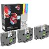 PRESTIGE CARTRIDGE 3x Nastro per Etichette compatibile per TZe131 TZ131 Nero su Trasparente 12mm x 8m per Brother P-Touch PT-1000 1005 1010 3600 9600 D210 E300VP E550WVP H101C H101GB H105 H110 H300 H500 P700 P750W