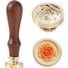 Ychostamp Sigillo di Cera Rosa - Sigillo di Cera per Fiori, Testa di Stampa Floreale da 22mm per Carte Buste, Inviti, Confezioni Regalo