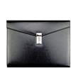 Yakri A4 Cartella di documenti in pelle,Cartella per Notebook cartella da conferenza, portadocumenti e portablocco in pelle tasche multiuso TPN086 nero