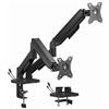 Gembird Supporto monitor Gembird MA-DA2U-01 Braccio da scrivania per 2 schermi 17-32'' max 9kg Nero [MA-DA2U-01]