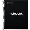 Miquelrius - Quaderno A5 rigato 7 mm, Notebook Emotions, 80 fogli da 90 g/m², 1 banda colorata, spirale microperforata, taccuino rigato, copertina extra rigida, 2 fori, nero