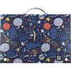 Grafoplás Grafoplas - Valigetta scolastica con manico e chiusura a scatto, formato foglio, 24,5 x 34,5 x 4 cm, polipropilene, Planets Bits & Bobs, perfetta per le tue lezioni extra scolastiche