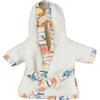 Heless 2677 - Accappatoio per Bambole AHOI, con Motivo Marittimo, Tessuto Extra Morbido, per Bambole e Peluche di Dimensioni 35-45 cm
