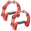 TIGER Tambourines Confezione da 2 A Mezza Luna, Rosso