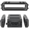 VEVOR Case Rack per Amplificatori, Rack di Rete per Apparecchiature Audio Mixer per DJ 2U 260 mm, Pannelli Anteriori e Posteriori Rimovibili, Valigia Rigida con Rack per Server con Vano Microfono