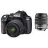 Pentax K-500 Fotocamera e Obiettivo D-AL 18-55mm e DA-L 50-200mm, Sensore CMOS APS-C da 16,49 Megapixel, Display LCD da 3", Video Full HD, Nero