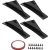 Jenngaoo 4Pcs Universal Car Rear Lower Bumper Wing Lip Diffuser Splitter Spoiler, ABS Deflettori in Plastica Decorativi Progettati con Pinna di Squalo in Fibra di Carbonio