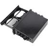 TIKATARER Scatola Portaoggetti per Autoradio con Portabicchieri, Scatola Organizer Nera in ABS 1DIN a 2 Strati, Versatile Console per Auto per Piccoli Oggetti, Soluzione Salvaspazio Universale