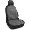 BOOST Coprisedile Auto Massaggiante Universale in Tessuto, Protezione Sedile Anteriore, Comfort di Guida, Antiscivolo, Misura 95x46 cm per Auto SUV Furgoni (Grigio, Singola)