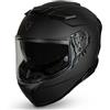CRUIZER Casco moto Integrale Omologato Nero Opaco con visiera trasparente , visiera sole a scomparsa, visiera smoke (M)