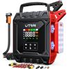 UTRAI 8000A Avviatore Batteria Auto con 160PSI Compressore (ALL Gas/10.0L Diesel) | UTRAI Avviatore Emergenza per Auto 12V Booster Avviamento Auto con Luce Magnetica da 1000 Lumen, Kit Riparazione Pneumatici