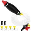 QWORK® Pompa Manuale Travaso Liquidi con Tubo 2 m e 4 Morsetti - Adatta per Benzina, Gasolio, Acqua, Oli Motore e Vino