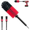 Starward Spazzola Rotante Pulizia Casa, Spazzola Cerchi Auto con 2 Spazzole (Rosso & Nero)