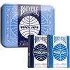 Bicycle 2 Set Mazzi Di Carte Da Gioco In Scatola Da Viaggio Blu Scuro Chiaro