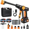 Lemolifys Idropulitrice a Batteria Senza Fili, Idropulitrice Portatile Potente con 2x3.0Ah Batterie, Motore Brushless, 1100PSI, Tubo da 5M, Ugello 6 in 1, Pistola Idropulitrice per Auto Giardino Irrigazione